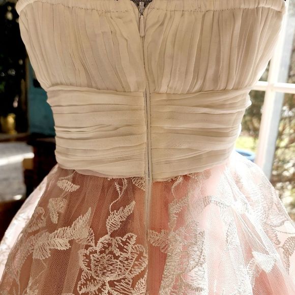 minuet pink and white lace cocktail homecoming dress - Picture 6 of 12